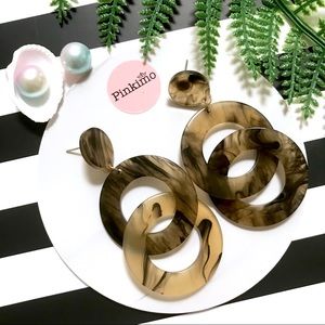 Double Rings Acrylic Resin Earrings